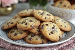 Cookies with chocolate chips Heap on a plate Product Image 1