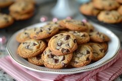 Cookies with chocolate chips Heap on a plate Product Image 1