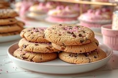 Cookies with chocolate chips on a plate Product Image 1