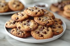 Cookies with chocolate chips Heap on a plate Product Image 1