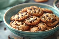 Cookies with chocolate chips Heap on a plate Product Image 1