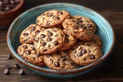 Cookies with chocolate chips Heap on a plate Product Image 1