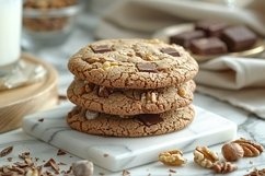 White Cookies with chocolate chips Cookies Heap Product Image 1
