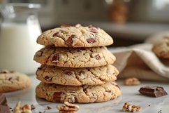 White Cookies with chocolate chips Cookies Heap Product Image 1