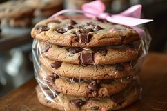 Chocolate chips cookies on baking paper Product Image 1