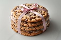 Chocolate chips cookies on baking paper Product Image 1