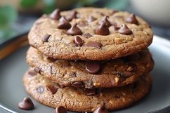 Cookies with chocolate chips Heap on a plate Product Image 1
