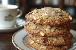 Cookies with chocolate chips Heap on a plate Product Image 1