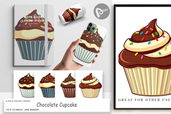 Digital Paper Chocolate Cupcake Product Image 1