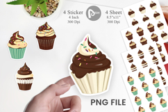 Chocolate Cupcake Sticker Product Image 1