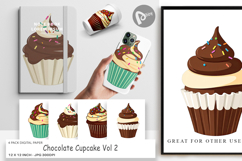 Digital Paper Chocolate Cupcake Product Image 1
