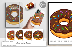 Digital Paper Chocolate Donut Product Image 1