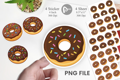 Chocolate Donut Sticker Product Image 1