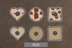 Chocolate Food with Vintage Color Seamless Pattern Button Product Image 1