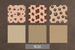 Chocolate Food with Vintage Seamless Pattern Paper Pack Product Image 1