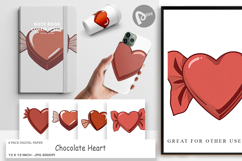Digital Paper Chocolate Heart Product Image 1