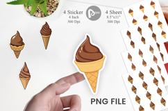 Chocolate Ice Cream Sticker Product Image 1