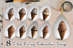 Chocolate Ice Cream Earring teardrop sublimation design Product Image 1