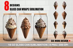 Chocolate Ice Cream Glass Can Wraps Product Image 1