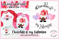 Valentine's Day Chocolate Is My Valentine Gnome Sublimation Product Image 1