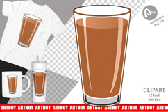 Chocolate Milk Glass Clipart Product Image 1