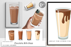 Digital Paper Chocolate Milk Glass Product Image 1