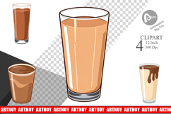 Chocolate Milk Glass Clipart Product Image 1