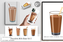 Digital Paper Chocolate Milk Glass Product Image 1