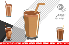 Chocolate Milk Glass Clipart Product Image 1