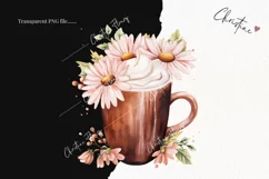 Watercolor Pink Floral Milkshake | Wedding PNG Product Image 2