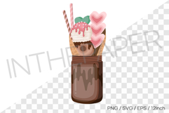Marshmallow pink monster milkshake PNG EPS SVG vector illust Product Image 1