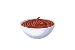 chocolate paste bowl cartoon vector illustration Product Image 1