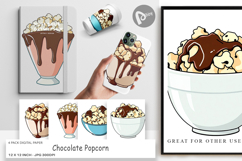 Digital Paper Chocolate Popcorn Product Image 1