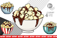 Chocolate Popcorn Clipart Product Image 1