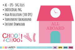 Train themed birthday clipart for kids party decorations