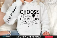 Choose Faith It Conquers Sleeve SVG, Christian SVG Design Product Image 1