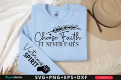 Choose Faith It Never Sleeve SVG, Christian SVG Design Product Image 1