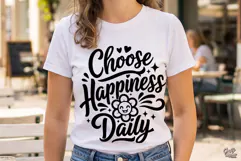 Choose Happiness Daily SVG PNG Inspirational Quote Product Image 4
