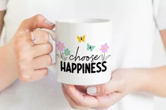 Choose Happiness SVG | Spring Flowers SVG | Positive Print Product Image 2