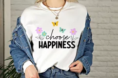 Choose Happiness SVG | Spring Flowers SVG | Positive Print Product Image 4