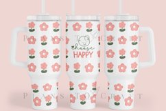 choose happy daisy 40oz quencher tumbler sublimation full wrap SVG high resolution transparent background