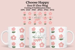choose happy daisy spring coffee mug sublimation wrap glass mug wrap svg presized for 11oz and 15oz glass ready to cut and sublimation files