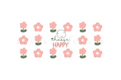 Choose Happy Daisy spring flower libbey beer can glass full wrap svg presized template for 16oz and 20oz glass for Cricut Silhouette and sublimation
