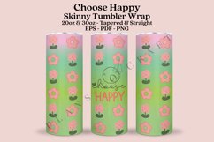 choose happy daisy spring skinny tumbler sublimation design for 20oz and 30oz skinny tumbler sublimation wrap