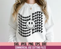 Choose Happy Smiley Face SVG - Mental Health - Self Care SVG Product Image 2