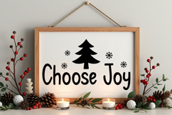 Choose Joy Sign SVG, Farmhouse Christmas Sign Product Image 4