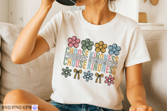 Choose Kindness SVG Inspirational Daisy Positive Quote PNG Product Image 2