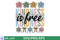 Choose Kindness is Free SVG Inspirational Daisy Positive PNG Product Image 1