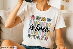 Choose Kindness is Free SVG Inspirational Daisy Positive PNG Product Image 2