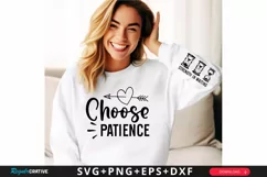 Choose Patience Sleeve SVG, God SVG Design, Faith SVG Product Image 2